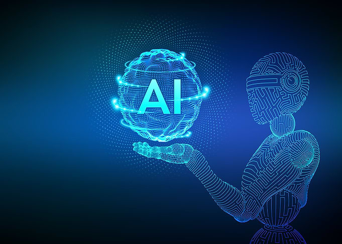 Wireframe robot AI