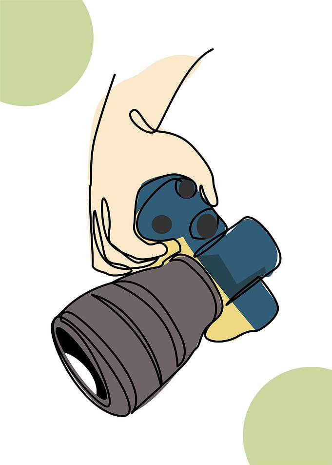 one line art camera