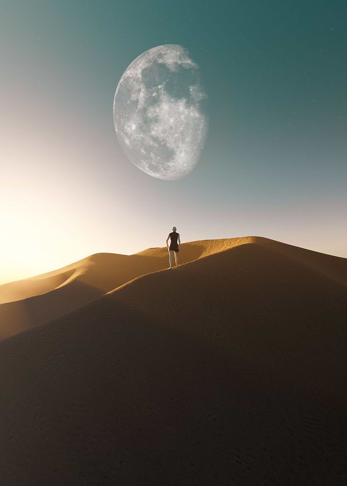 Desert Moon 3D Render