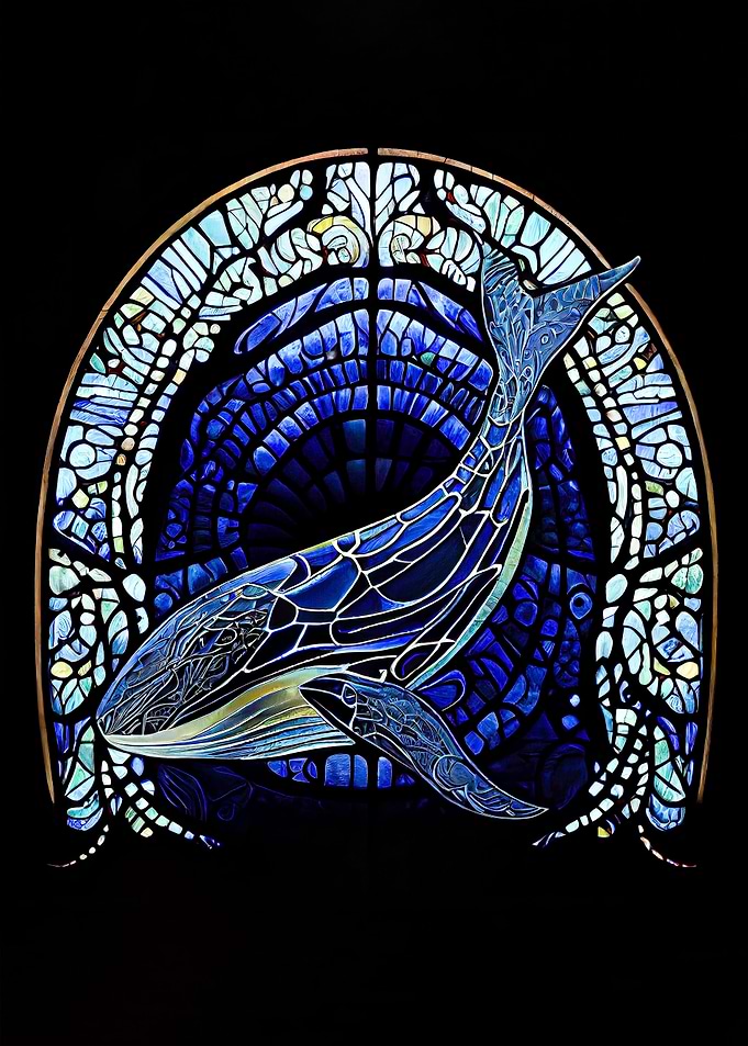 Stained Glass Whale