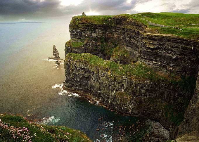 Ravine ireland cliff sea