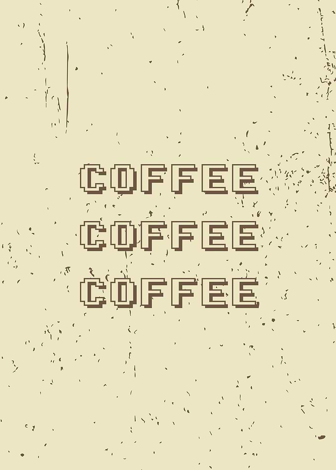 Coffee pixel vintage font