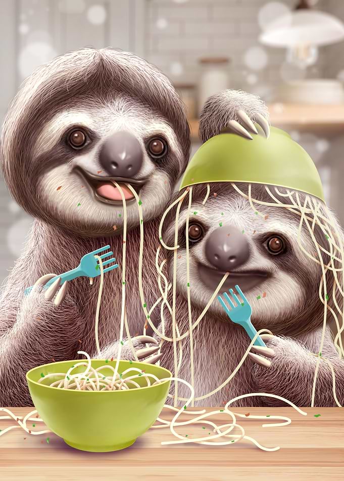 SLOTHS EAT SPAGETTI