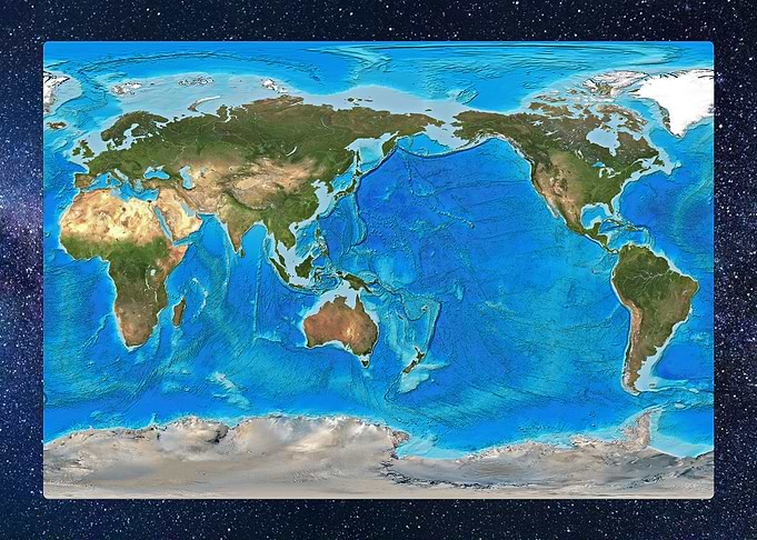 World physical map asia