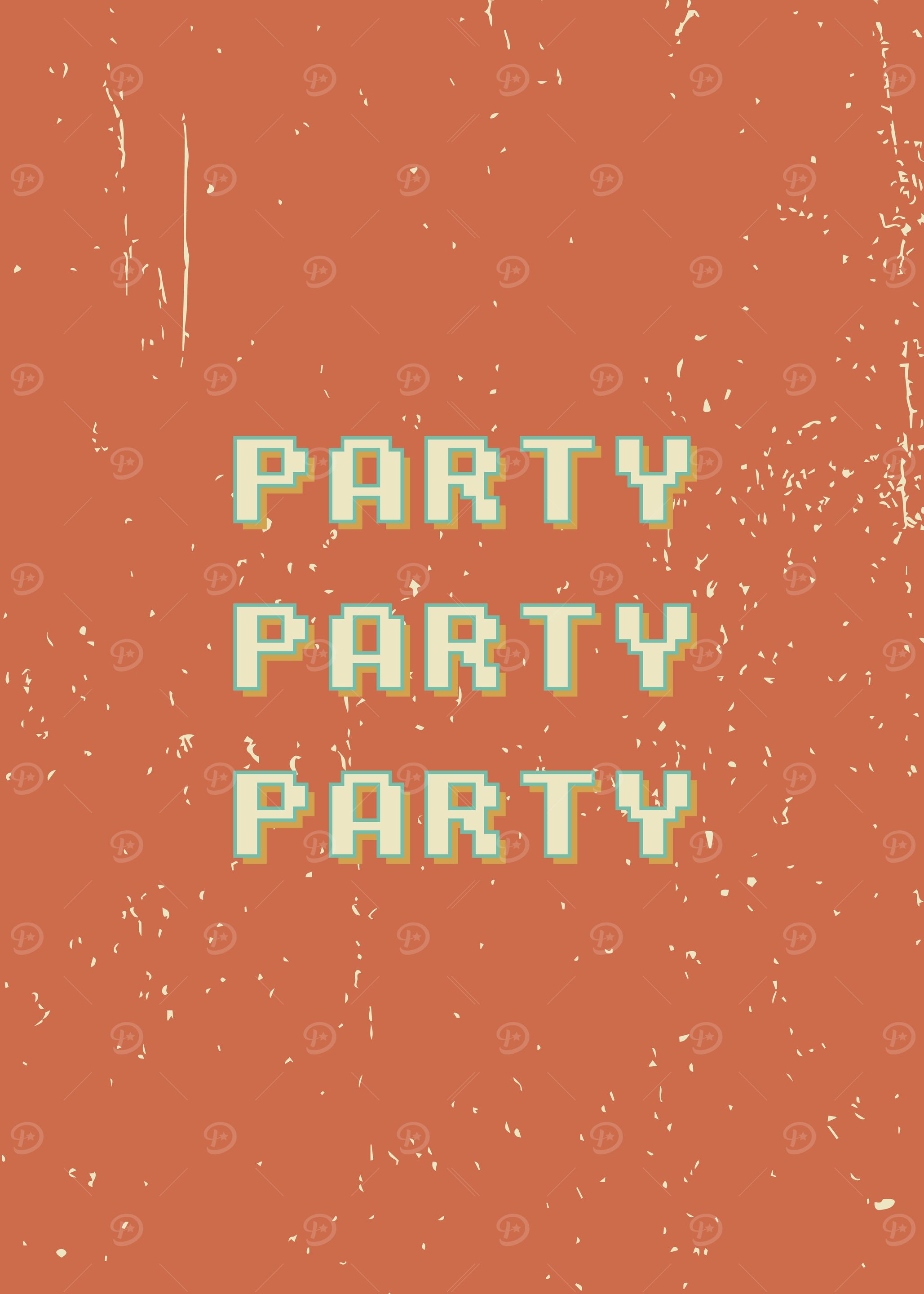 Party pixel vintage font