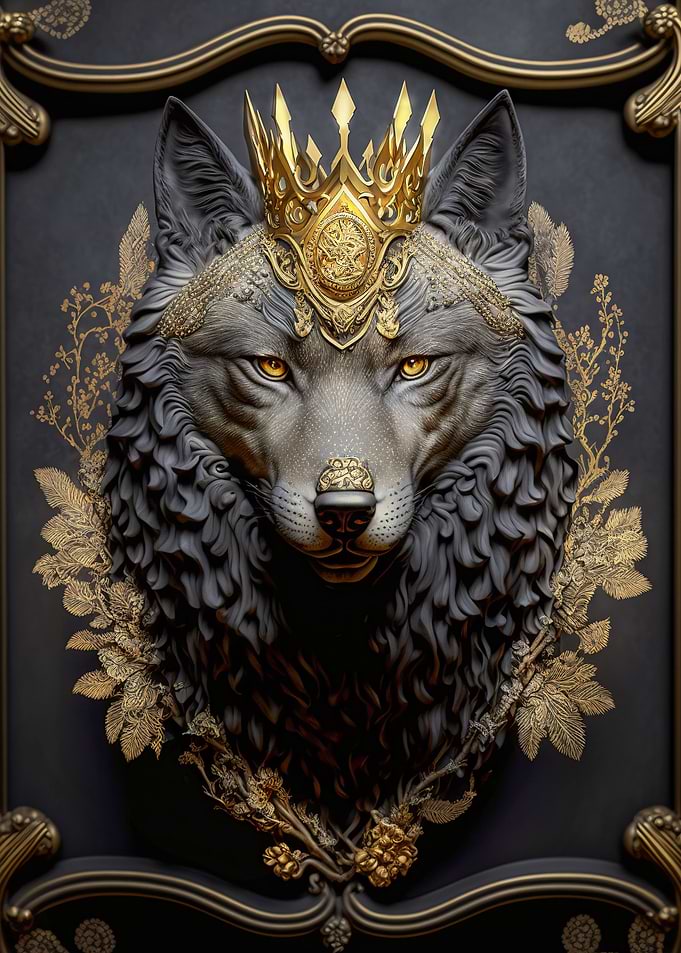 King Wolf Golden Art Deco