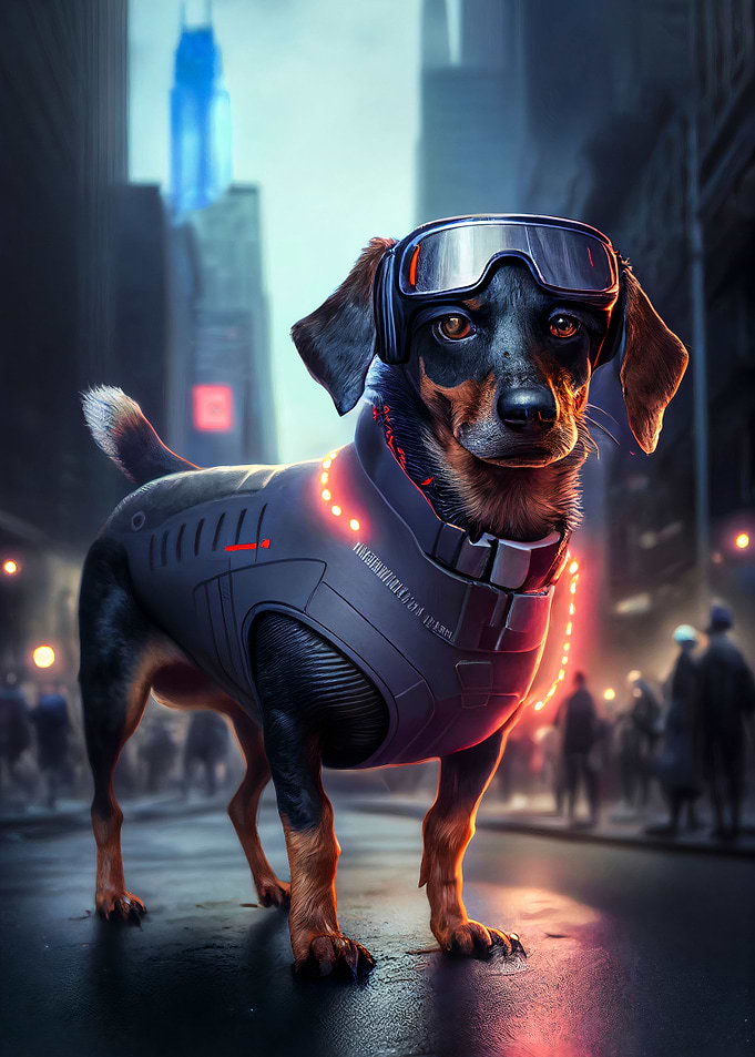 Dachshund in Robots Suit