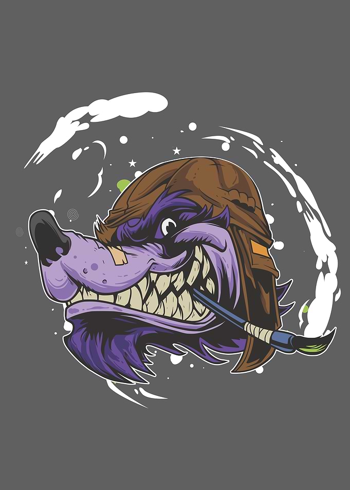 Dog biting brush