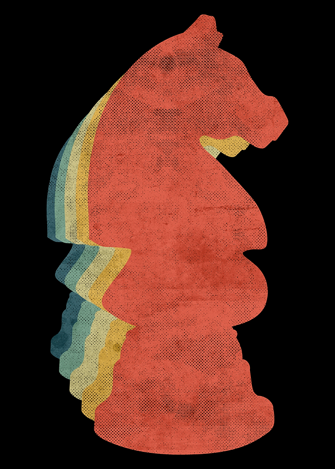 Chess Piece Knight Retro