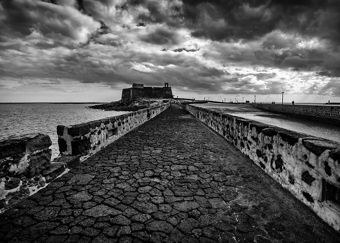 Stone bridge,Lanzarote,B&W