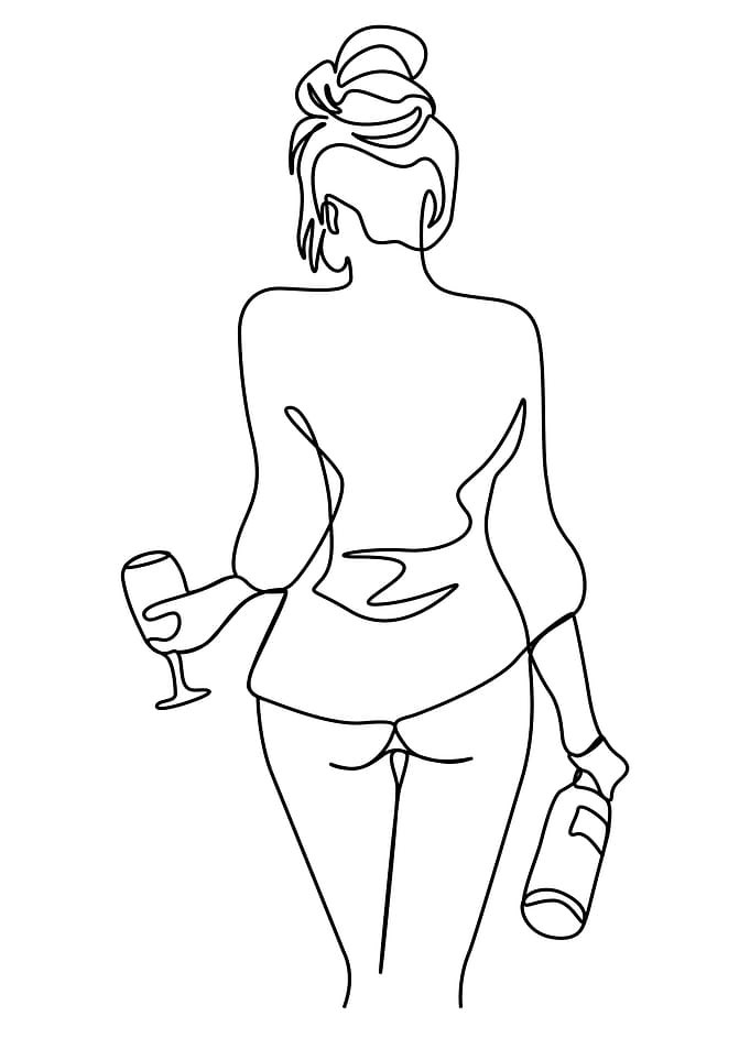 One Line Art Woman