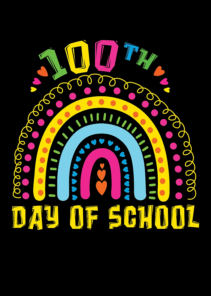 100th Day Rainbow Happy