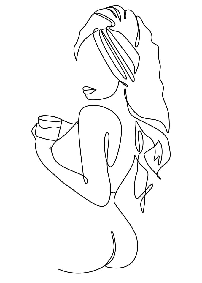 One Line Art Woman