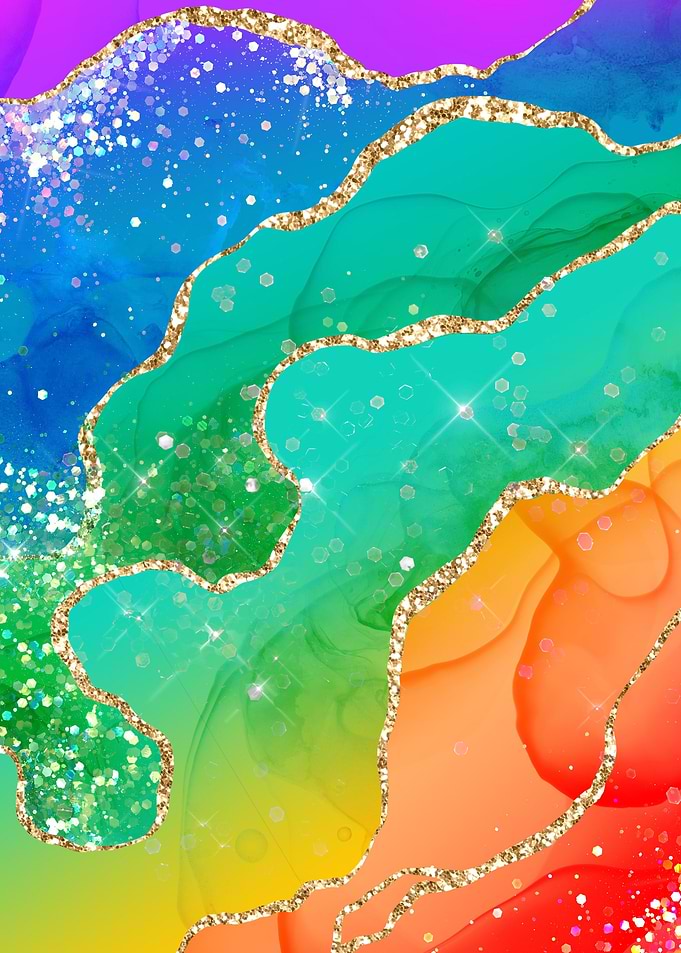 Rainbow Glitter Agate 08