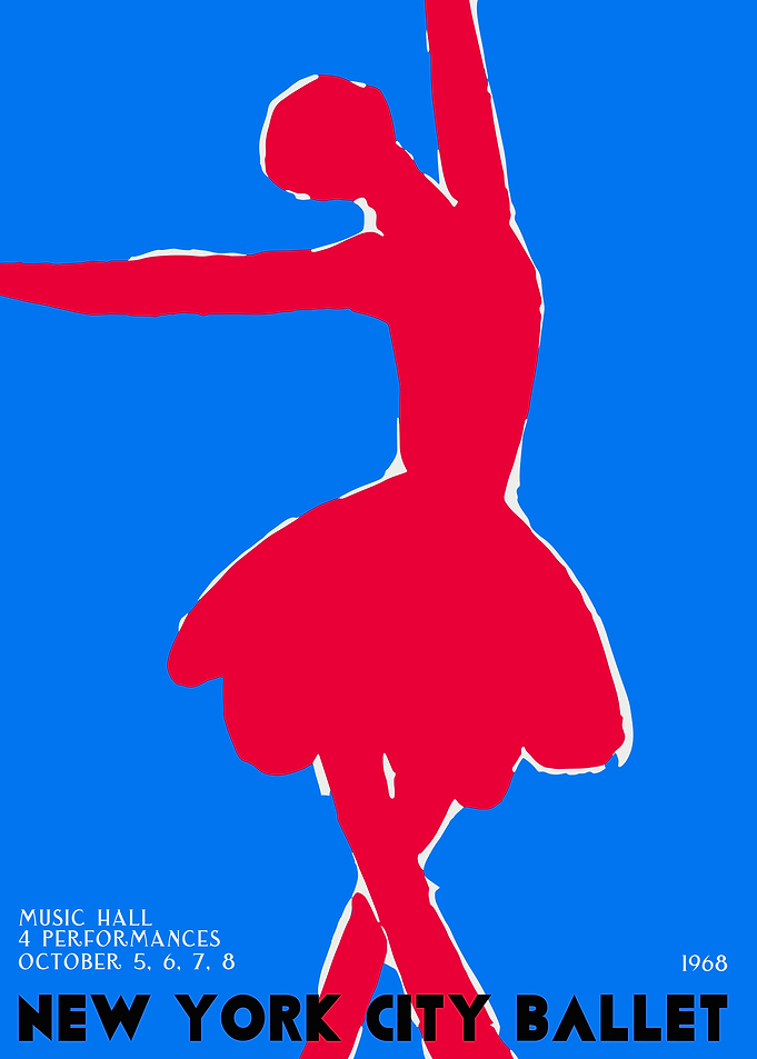 Retro Ballerina Poster