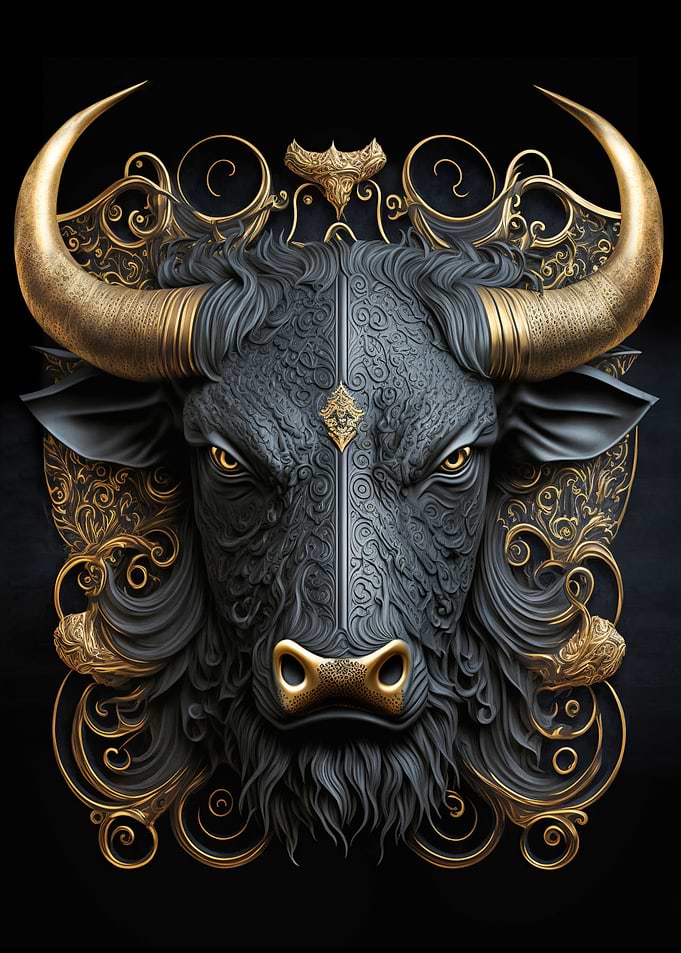 Bull Golden Art Deco