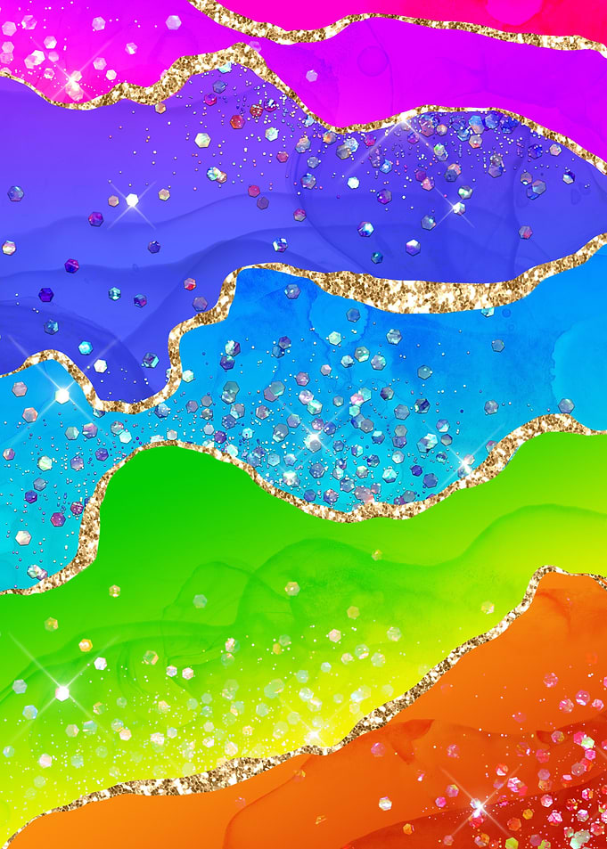 Rainbow Glitter Agate 07