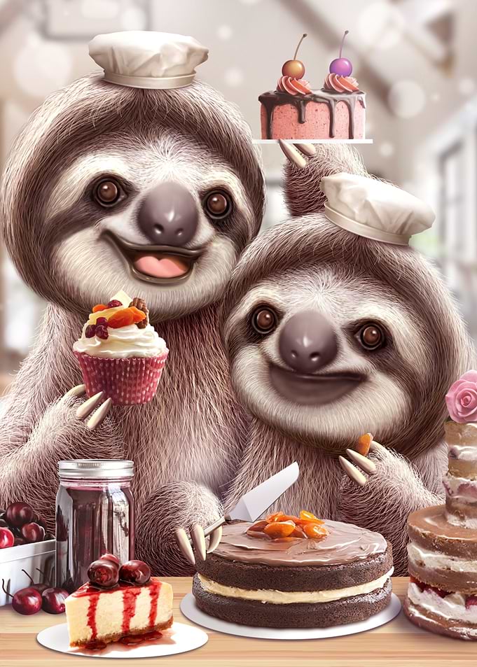 SLOTH MAKES CAKE