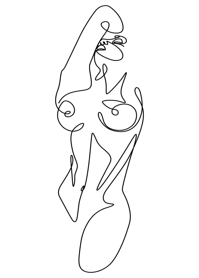 One Line Art Woman