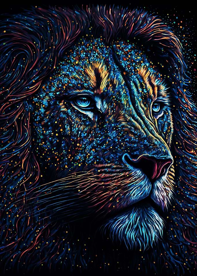 Splash Paint Lion