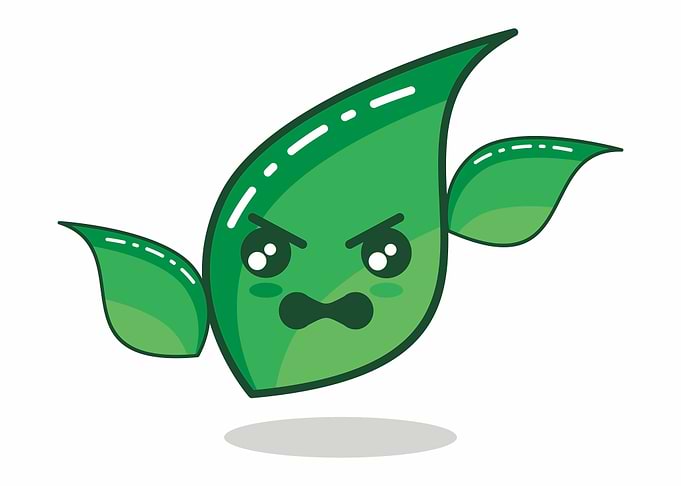Emoticon Leaf Angry Art