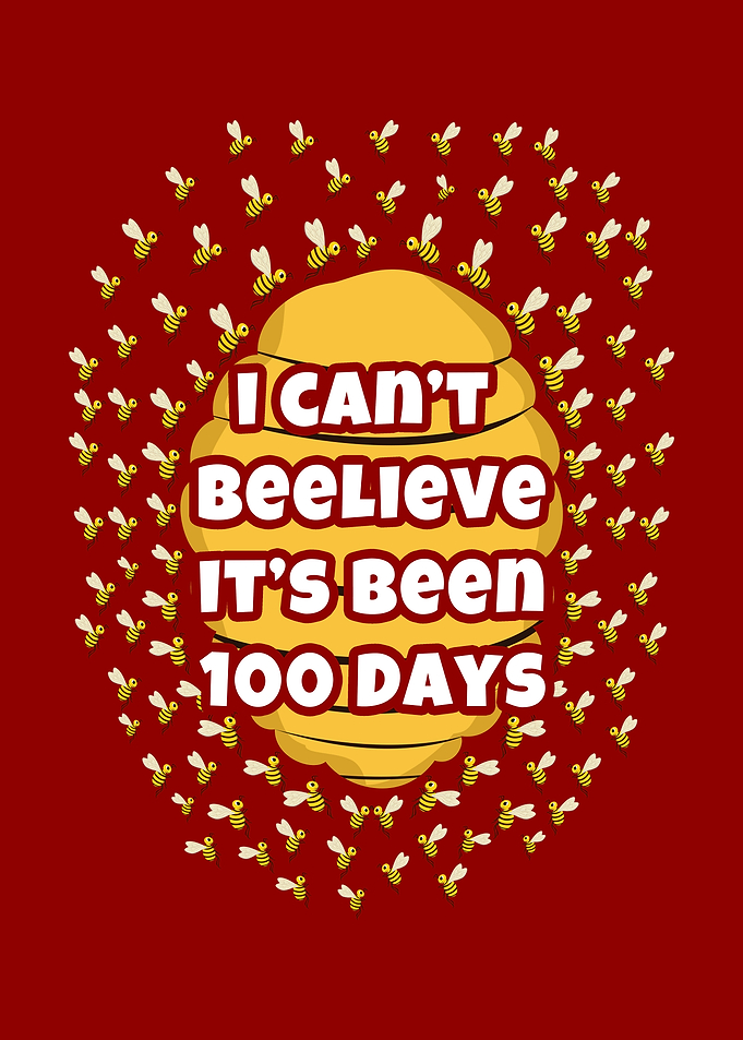 100th Day School Bee Happy