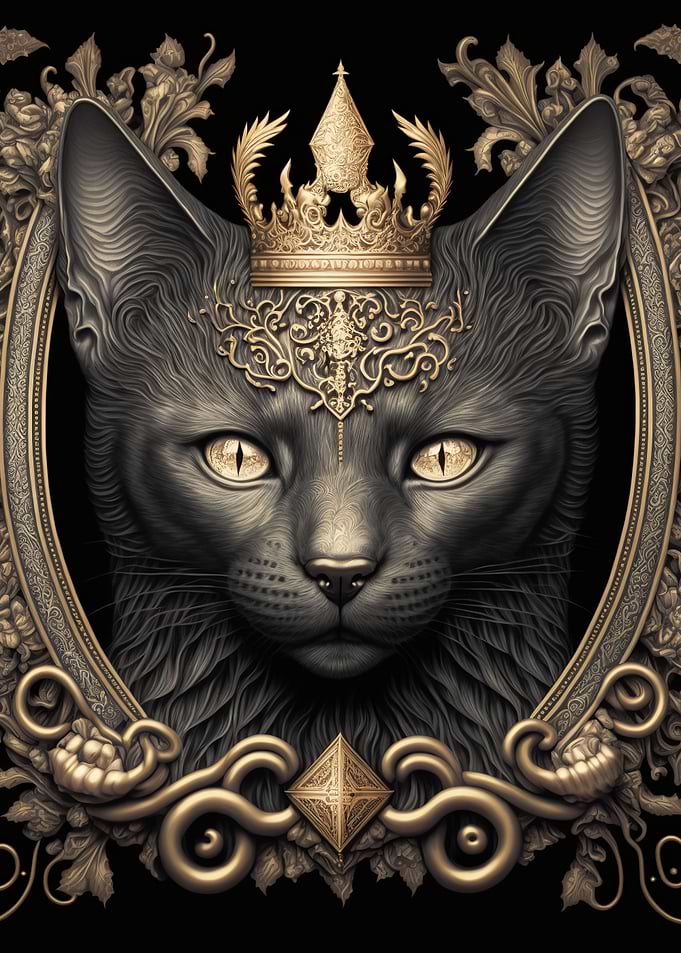 King Cat Golden Art Deco