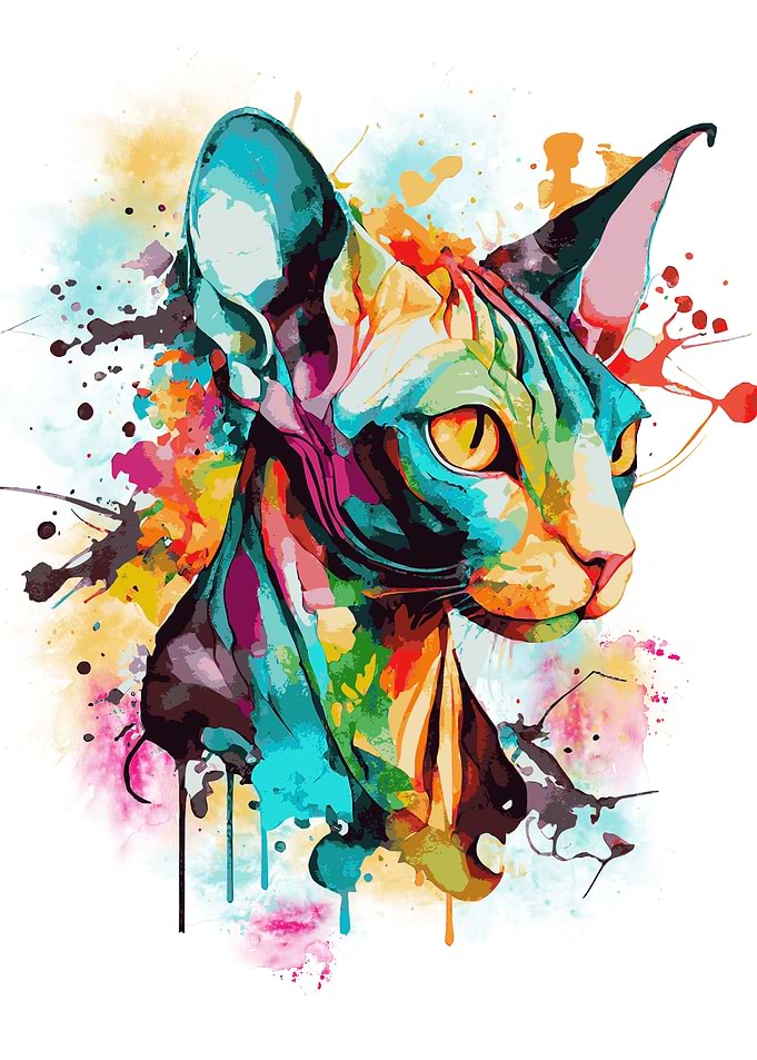 Colorful Sphynx Cat