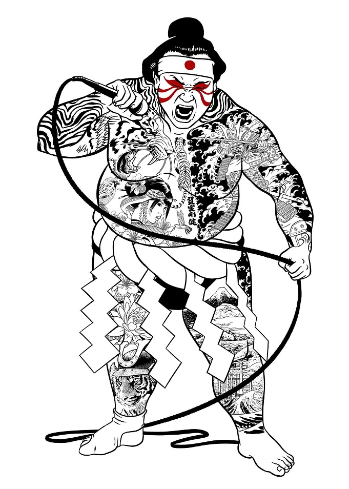 Japanese sumo singer