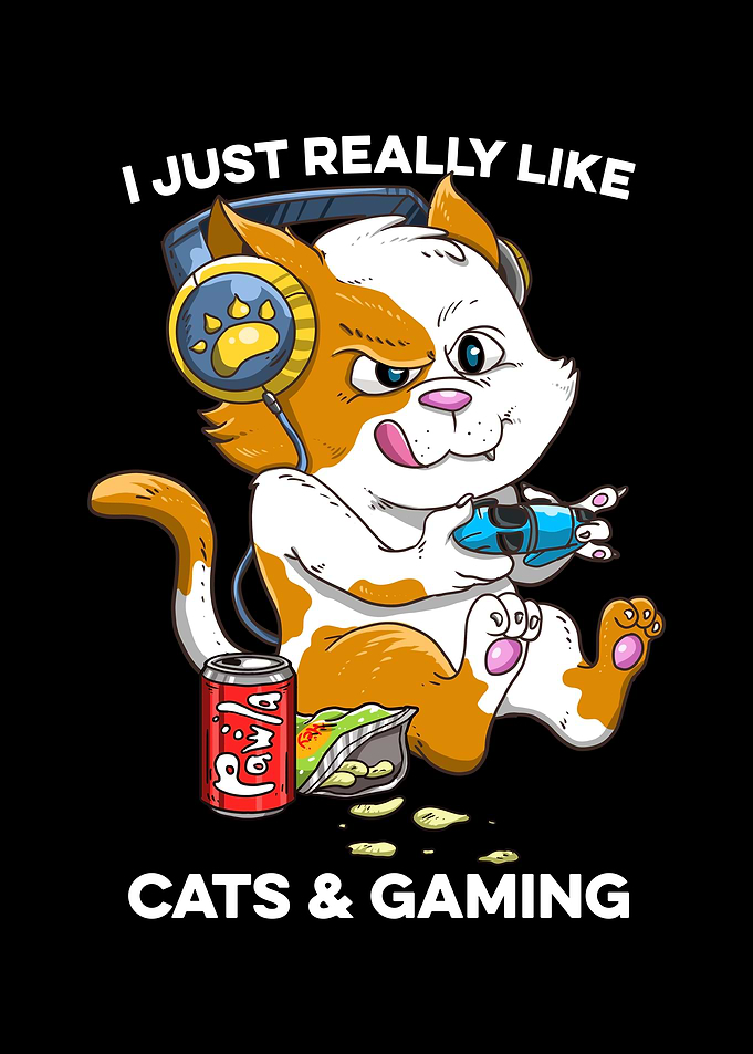 Funny Cat Gaming Cat Lover