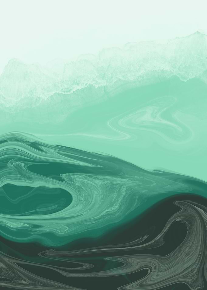 Green Ocean Abstract