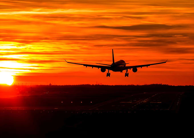 Wonderful jet airplane fly