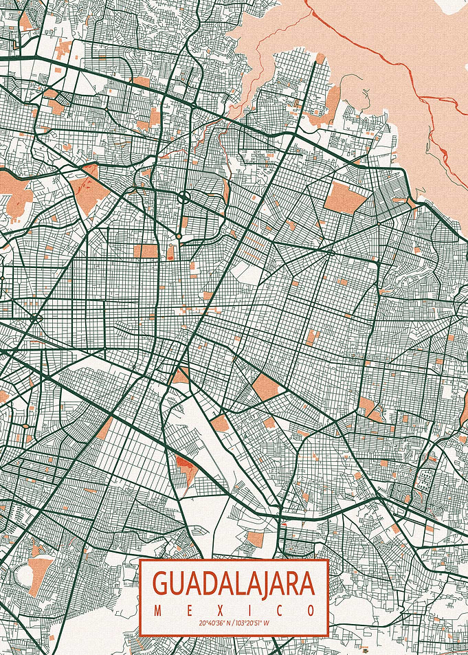 Guadalajara Map Bohemian