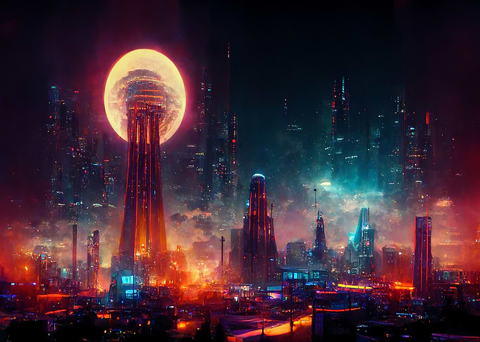 Cyberpunk neon night