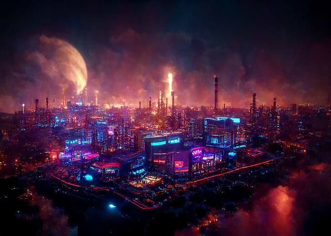 Cyberpunk neon night