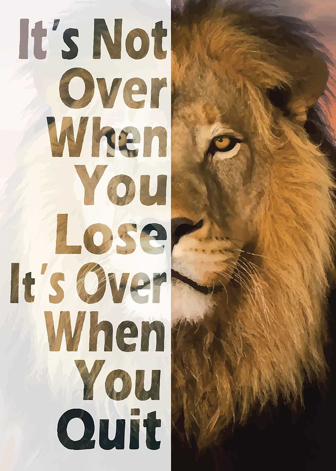Never Give Up Lion