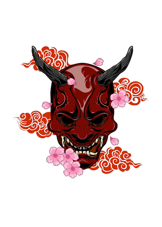 Oni mask japanese devil