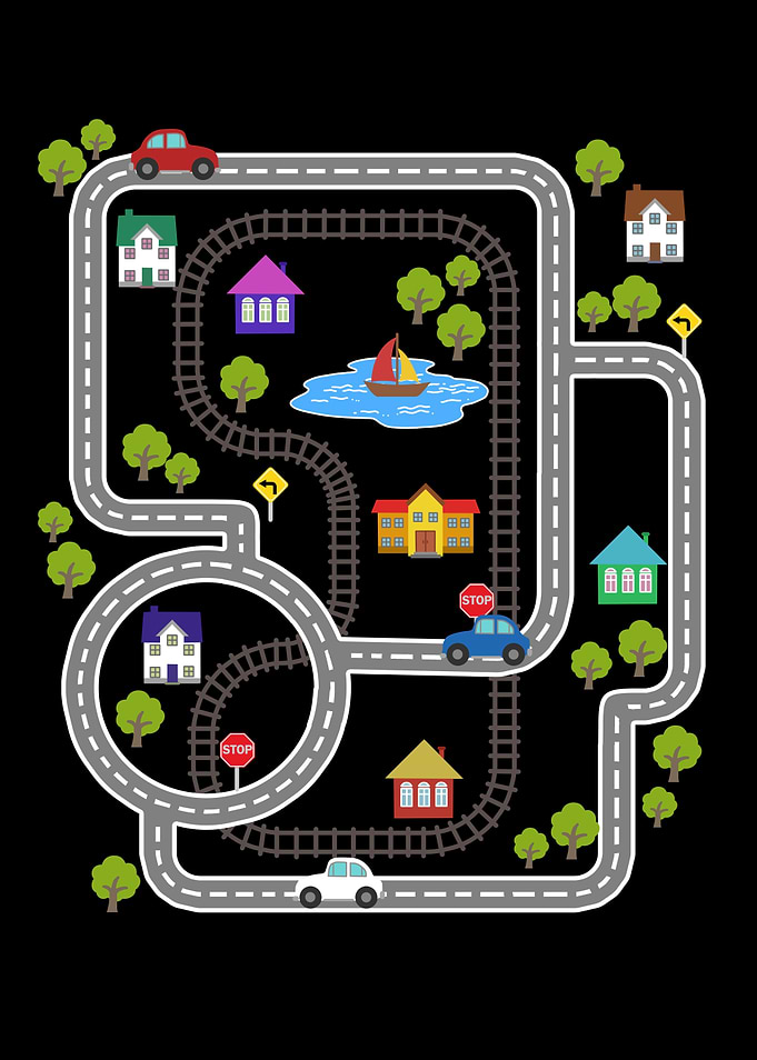 Playmat Kids Train Cars