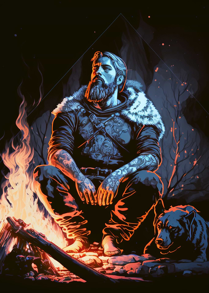 Sitting Male Viking