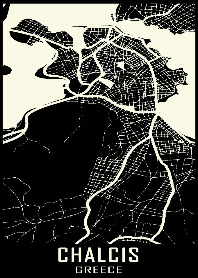 Chalcis Greece City Map