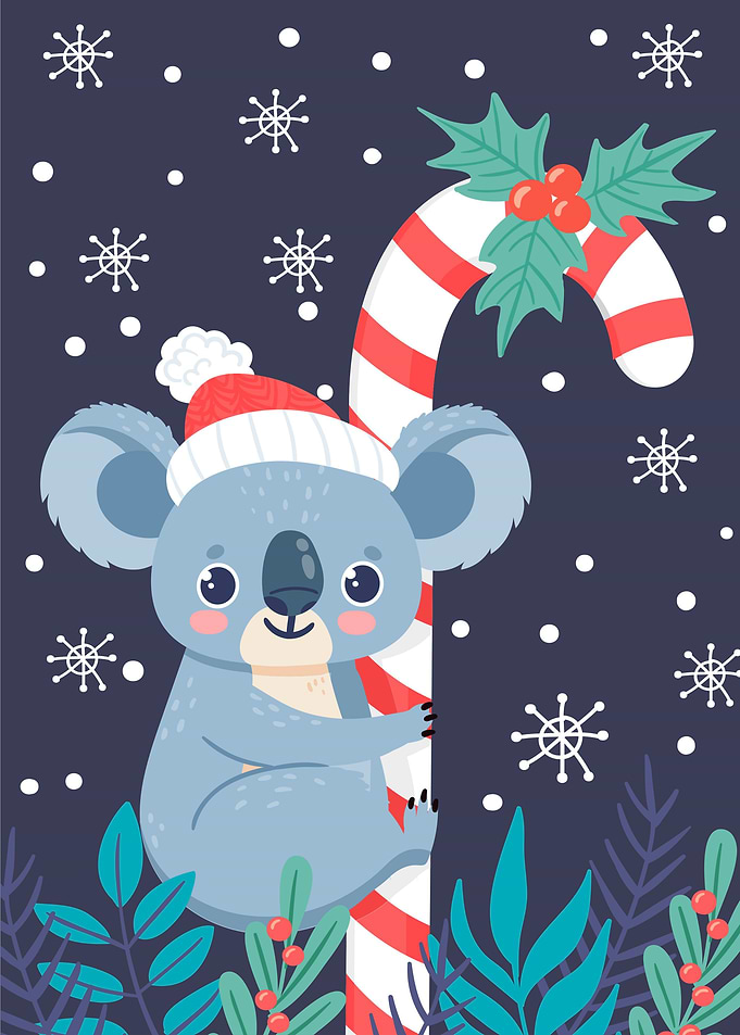 Cute Koala christmas