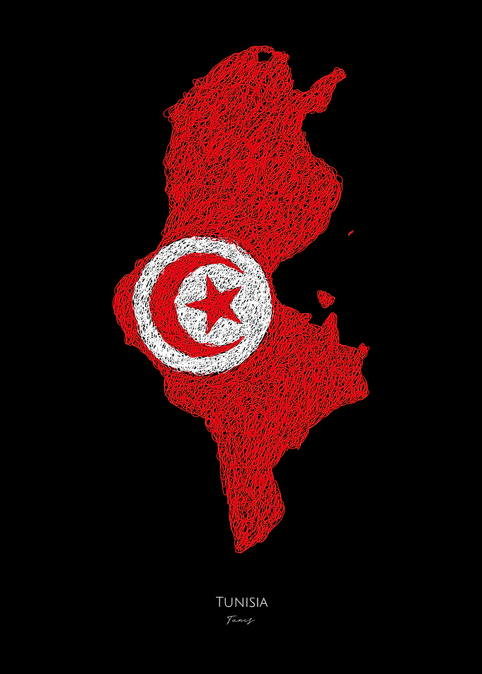 Tunisia Flag Map World Cup
