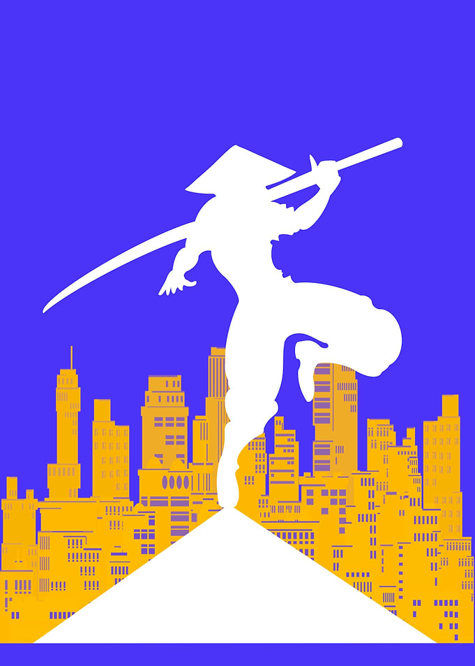 Surreal ninja assassin