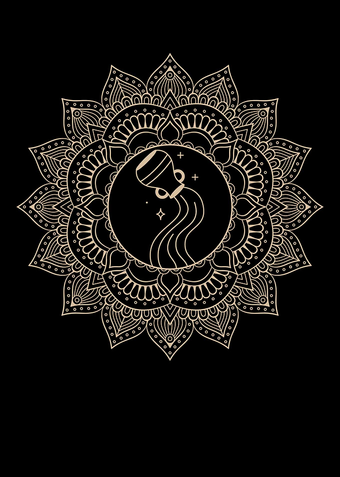Aquarius Zodiac Mandala