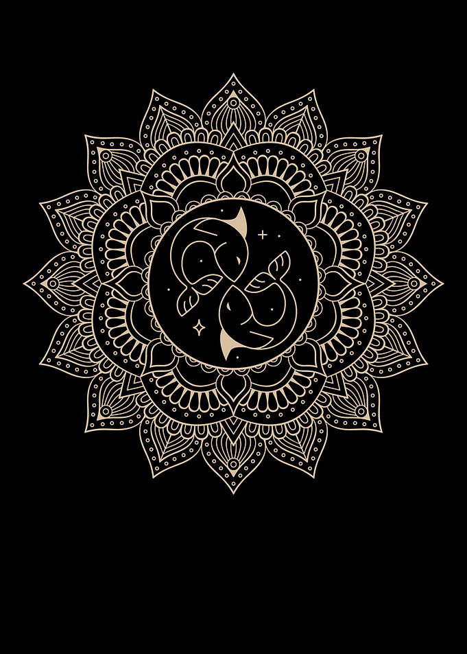 Pisces Zodiac Mandala