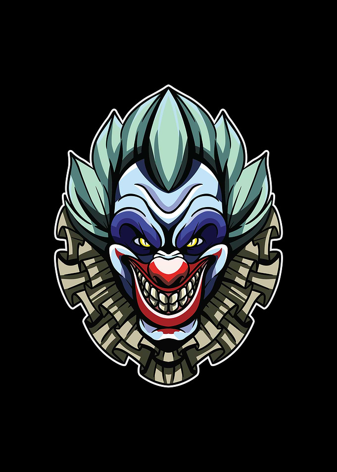 Scary clown head
