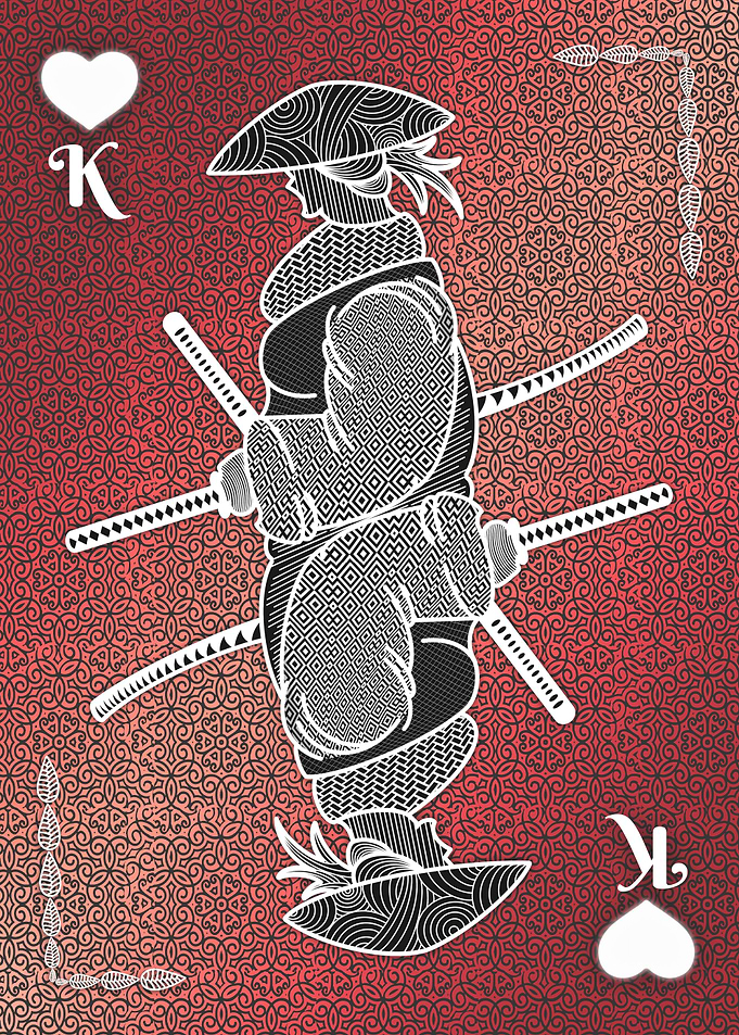 Asian king of hearts card