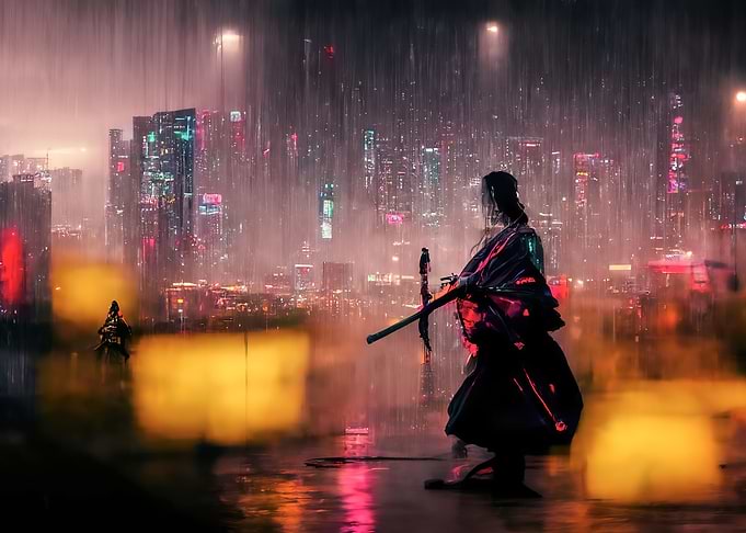 Samurai fighting