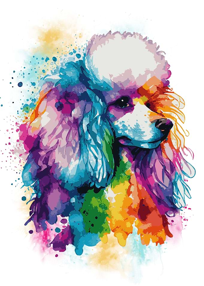Colorful Poodle Painting