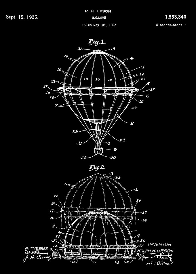 Balloon patent 1923